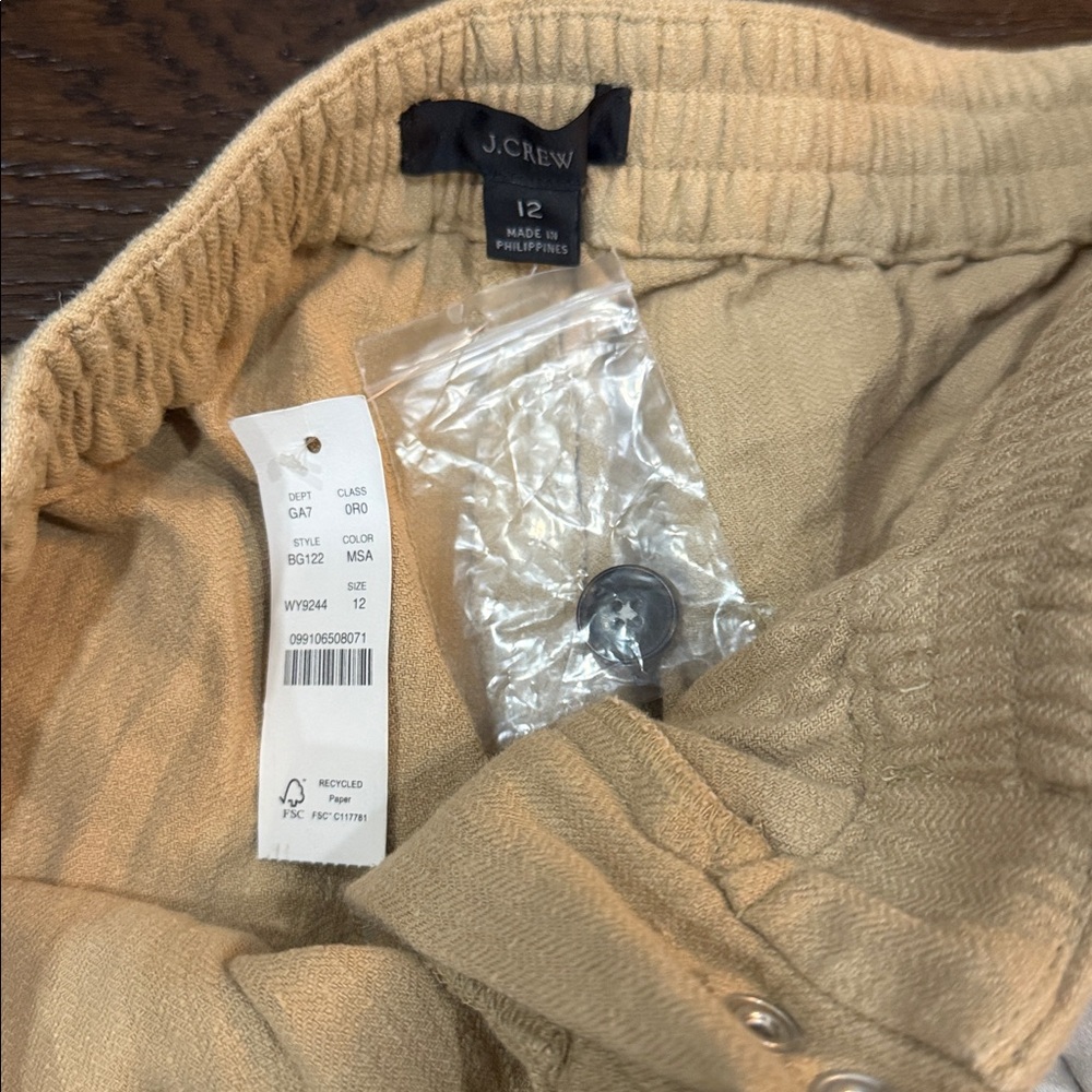 NWT! J. Crew Tie Waist Linen Blend Color-block Joggers - Size 12 - Picture 5 of 6